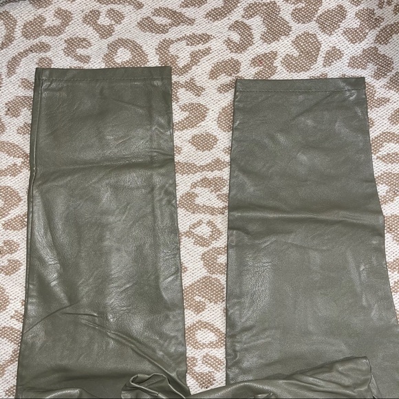 Venti 6 Paperbag Leather Green Pants - Picture 5 of 5